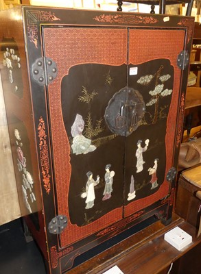 Lot 1254 - A contemporary Chinese black lacquered...