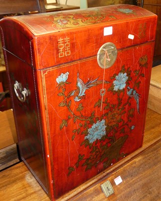 Lot 1269 - A contemporary Chinese red lacquered and...