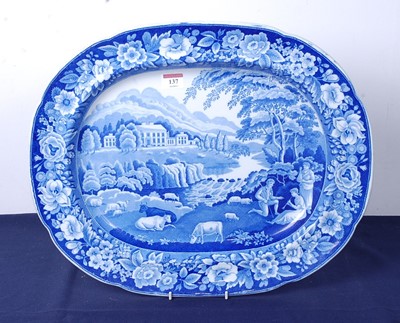 Lot 137 - An early 19th century Riley blue and white...