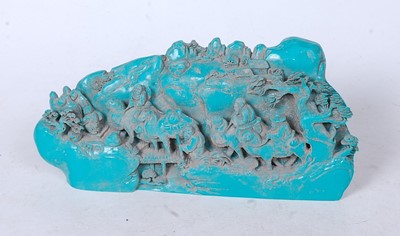 Lot 237 - A Chinese turquoise resin scholars rock,...