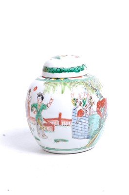 Lot 241 - A Chinese export famille verte ginger jar,...