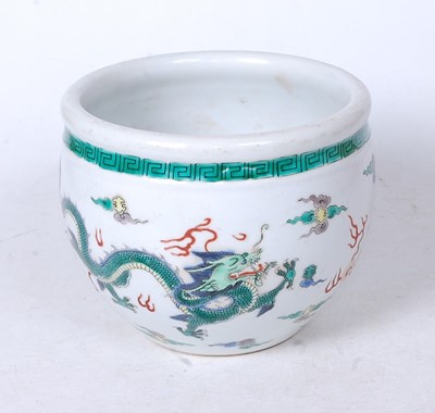 Lot 243 - A Chinese export famille verte jardiniere,...