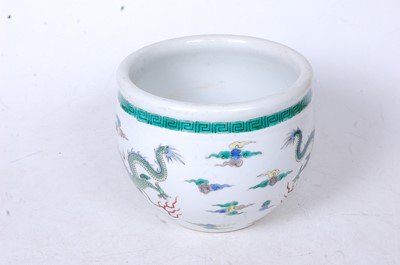 Lot 243 - A Chinese export famille verte jardiniere,...