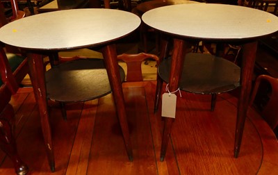 Lot 1188 - A pair of 1950s formica topped circular...