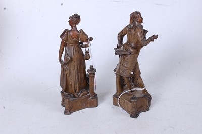 Lot 260 - A pair of 19th century French spelter figures,...