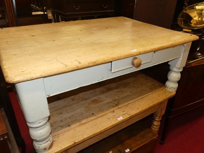 Lot 1189 - A rustic pine and part white painted round...