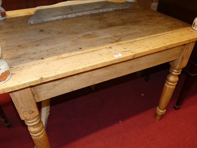 Lot 1190 - A rustic pine plank top round cornered...