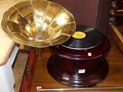 Lot 1192 - A gramophone with turntable top