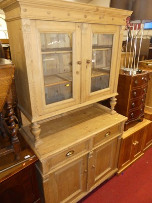 Lot 1196 - A rustic reclaimed pine French kitchen dresser,...