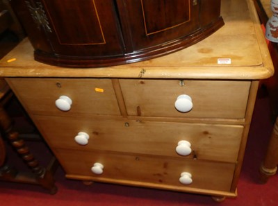 Lot 1229 - A Victorian pine low chest of two short over...