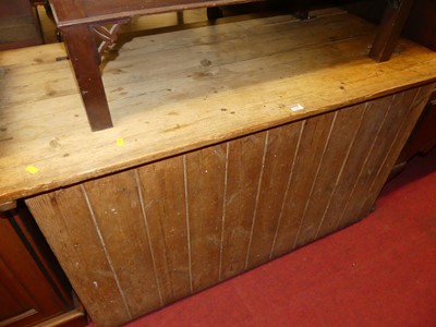 Lot 1240 - A large rustic planked pine hinge top blanket...