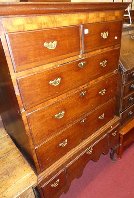 Lot 1241 - A George III oak chest on stand, the upper...