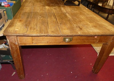 Lot 1305 - A 19th century planked pine farmhouse kitchen...