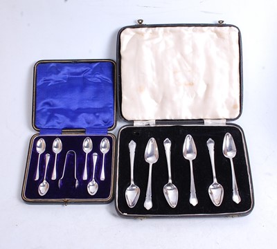Lot 317 - A cased set of six mid-20th century silver...