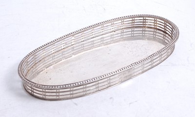 Lot 331 - A George V silver pen tray of oval form with...