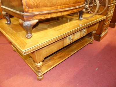 Lot 1313 - A contemporary hardwood rectangular two-tier...