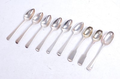 Lot 339 - A set of six George III silver teaspoons,...