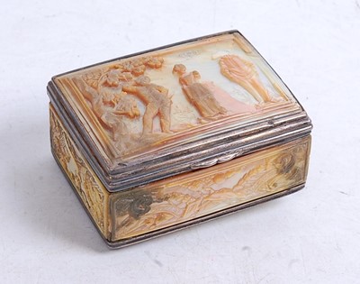 Lot 340 - A 19th century white metal pocket snuff-box,...