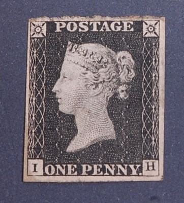 Lot 345 - An unused Victorian Penny Black postage stamp,...