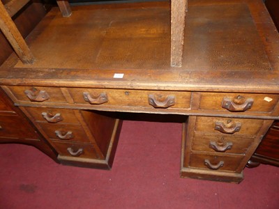 Lot 1356 - A circa 1900 walnut twin pedestal writing desk,...