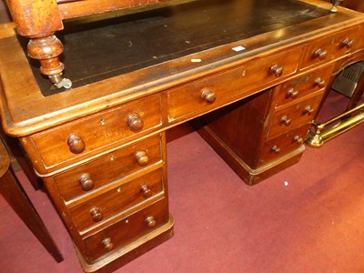 Lot 1363 - A Victorian mahogany round cornered twin...