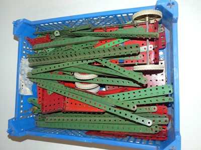 Lot 1506 - Two trays of used Meccano parts, to include...