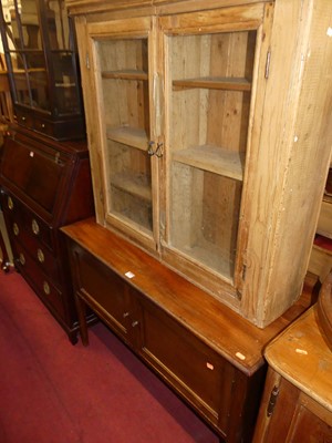 Lot 1387 - A rustic reclaimed pine double door side...