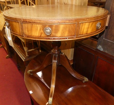 Lot 1405 - A contemporary mahogany circular drum table,...