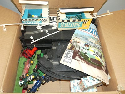 Lot 1553 - Three boxes of loose Scalextric track and...