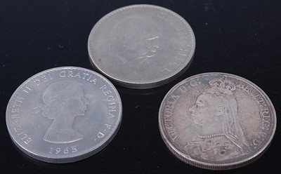 Lot 429 - Two Churchill crowns and a Victorian Jubilee...