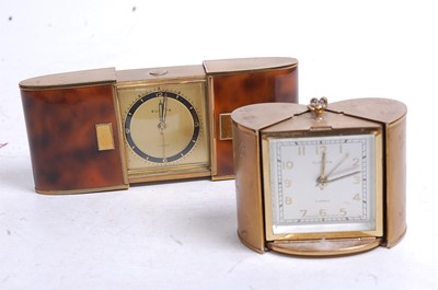 Lot 500 - A Europa gilt metal cased travel clock having...