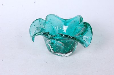 Lot 223 - A 20th century Italian green glass bowl, h.9.5cm