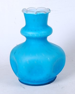 Lot 267 - An early 20th century blue glass vase, the...