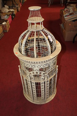 Lot 614 - A reproduction painted softwood and wirework...