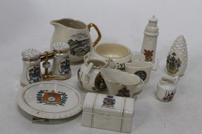 Lot 578 - A small box of mostly crested cabinet china to...