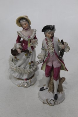 Lot 588 - A collection of Continental porcelain figure...