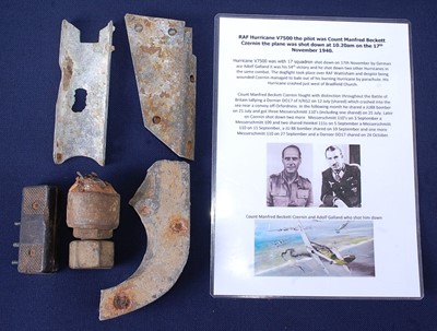 Lot 37 - A small collection of aircraft parts, possibly...