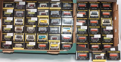 Lot 525 - Fifty seven Farish N gauge 4-wheeled wagons –...