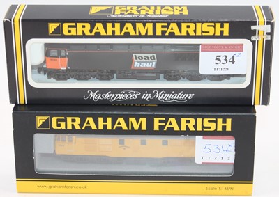 Lot 534 - Two Farish N gauge diesel locos: 805D class 56...