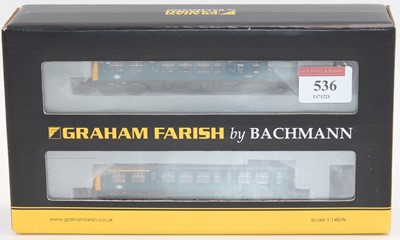 Lot 536 - Farish N gauge 371-885 3-car class 108 diesel...