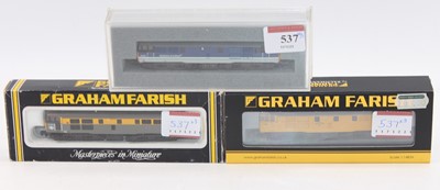 Lot 537 - Three Farish N gauge class 31 diesel locos:...