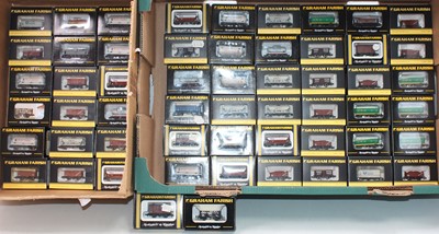 Lot 547 - Fifty seven Farish N gauge 4-wheeled wagons –...