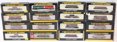 Lot 550 - Sixteen Farish N gauge long wheelbase or bogie...