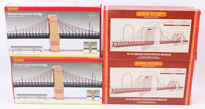 Lot 583 - Four Hornby OO gauge Suspension bridges: Two R...