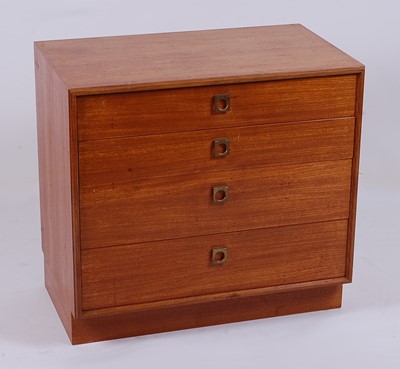 Lot 533 - A 1970s G-Plan teak low chest of four long...