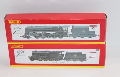 Lot 651 - Two Hornby locos & tender BR unlined black,...