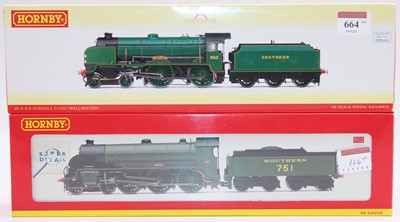 Lot 664 - Two Hornby locos & tenders both DCC fitted,...