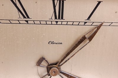 Lot 11 - A 1930s Art Deco oak cased mantel clock, of...
