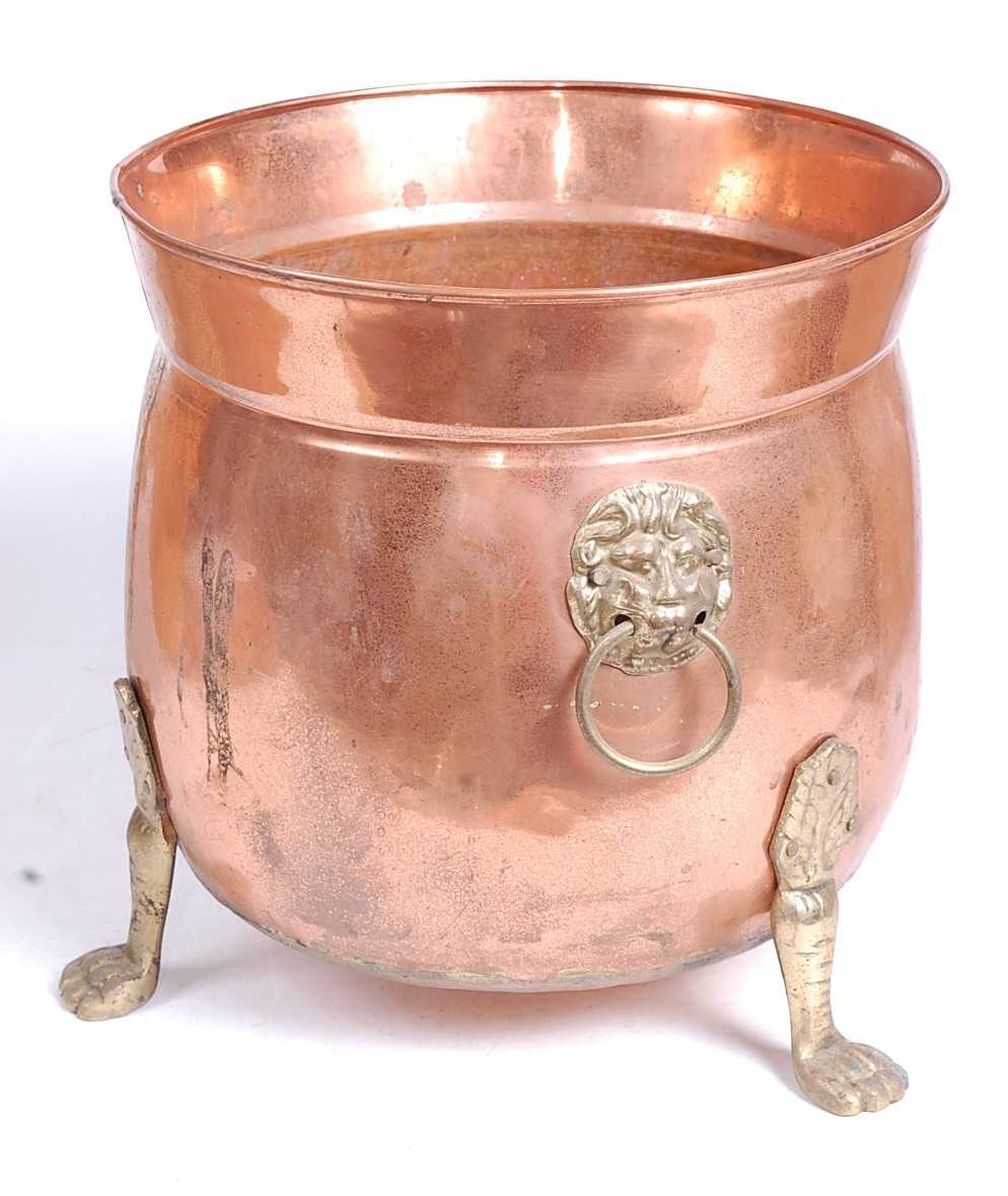 Lot 12 - An early 20th century copper and brass...