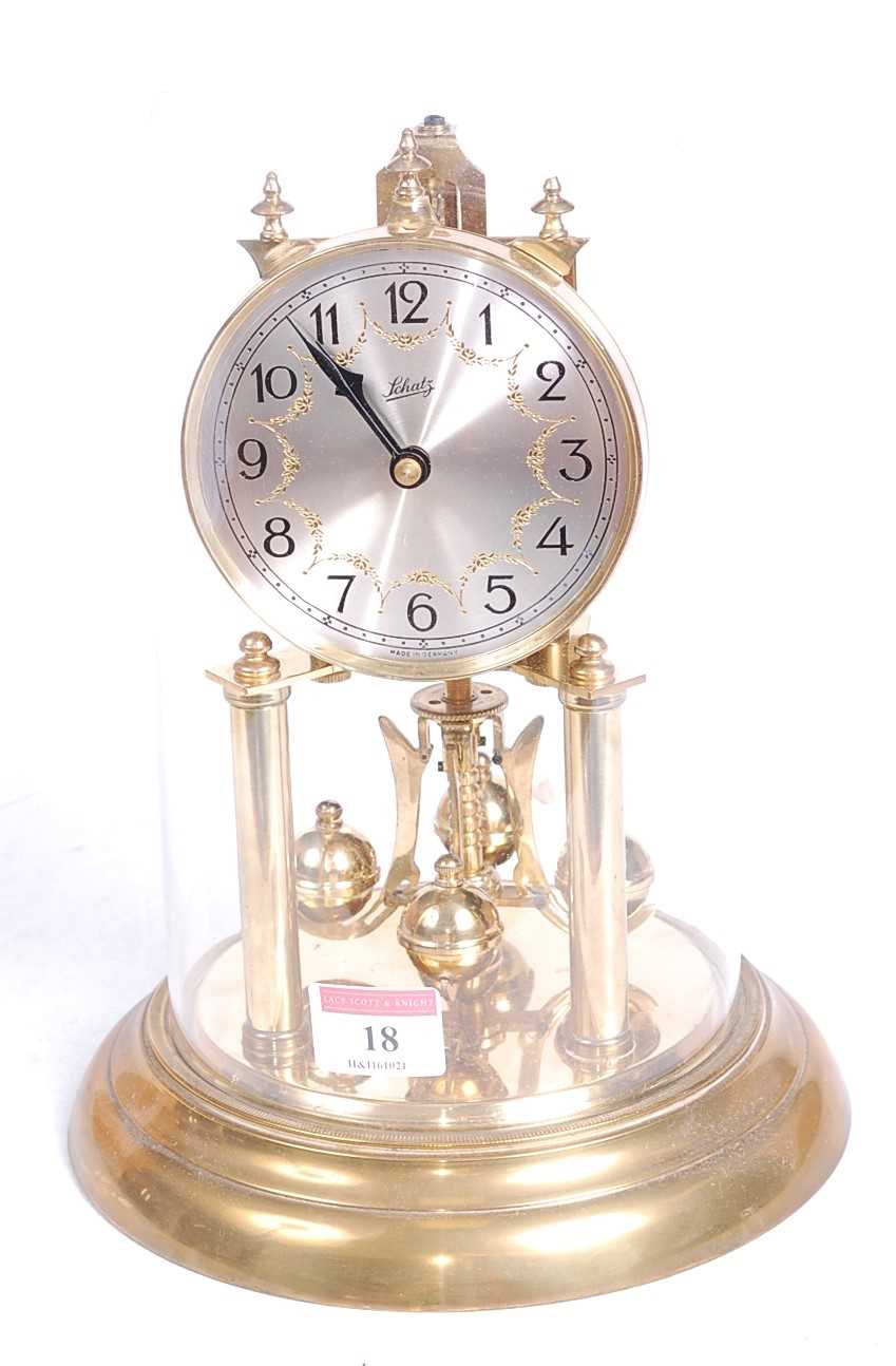 Lot 18 - A 20th century Schatz brass anniversary clock,...